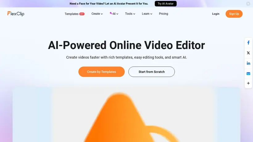 FlexClip homepage screenshot