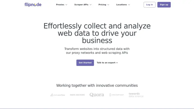 Flipnode homepage screenshot