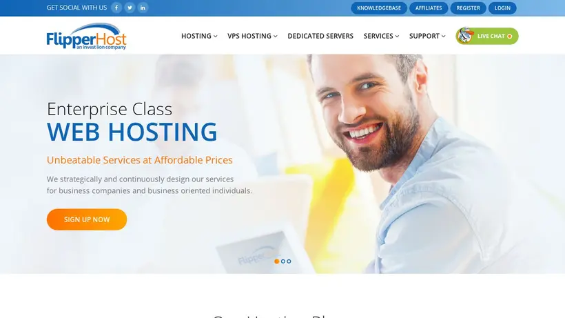 FlipperHost homepage screenshot