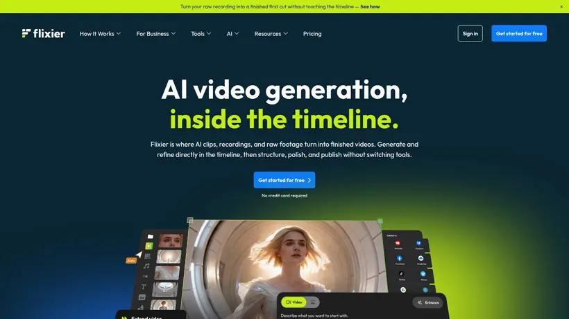 Flixier homepage screenshot