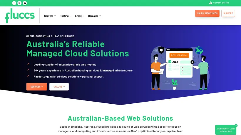 Fluccs homepage screenshot