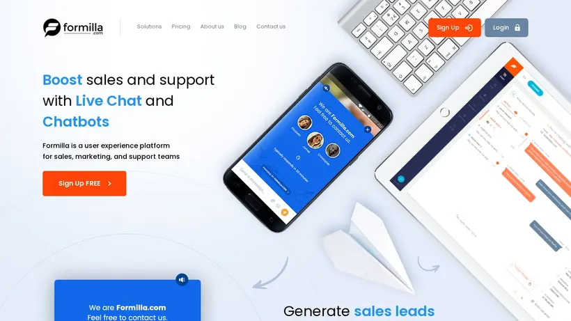 Formilla homepage screenshot