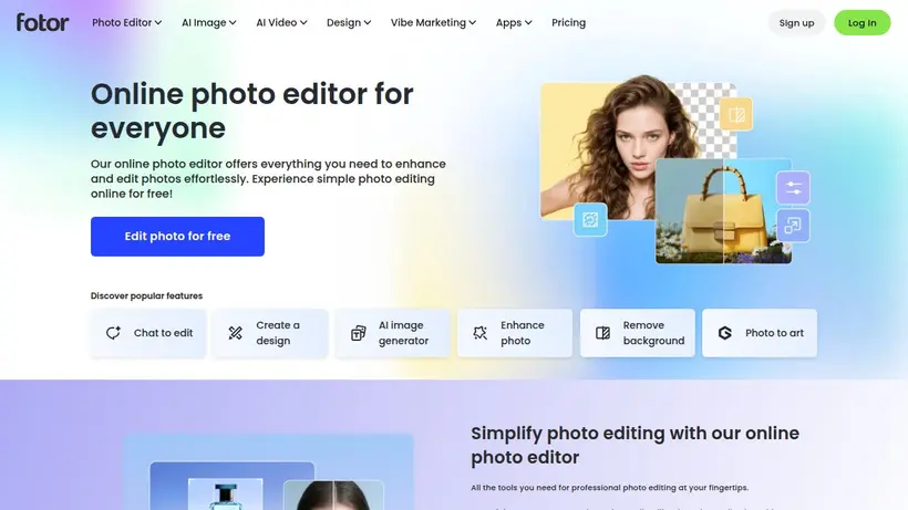 Fotor homepage screenshot