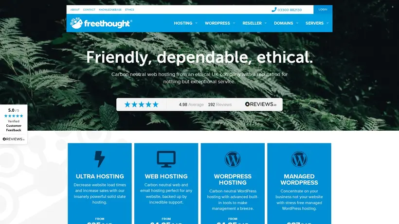 Freethought homepage screenshot