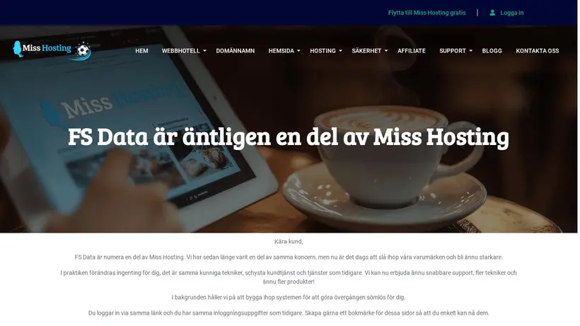 FSData.se homepage screenshot
