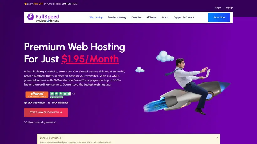FullSpeed homepage screenshot