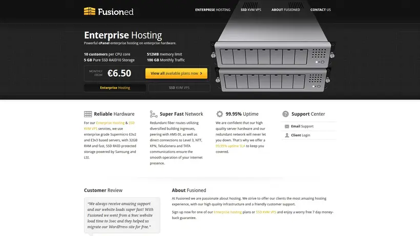 Fusioned homepage screenshot