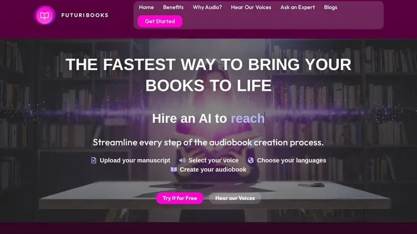 FuturiBooks homepage screenshot