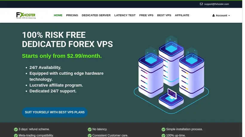 FxHoster homepage screenshot