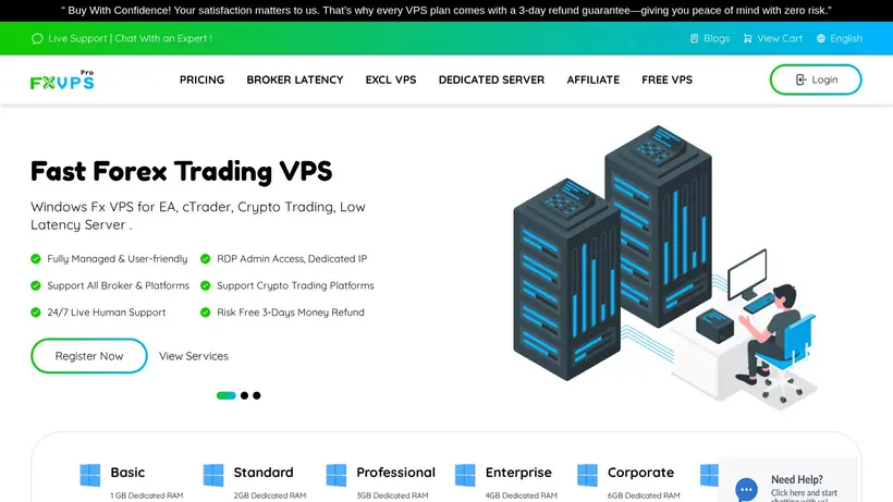 FXVPS.Pro homepage screenshot