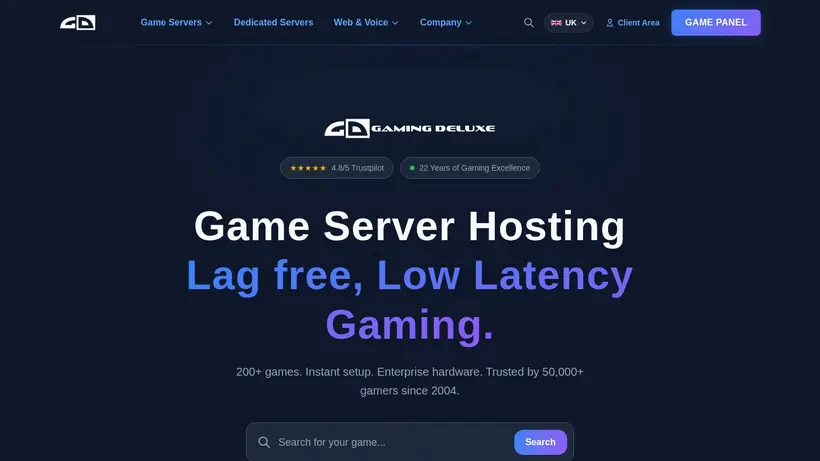 GamingDeluxe homepage screenshot