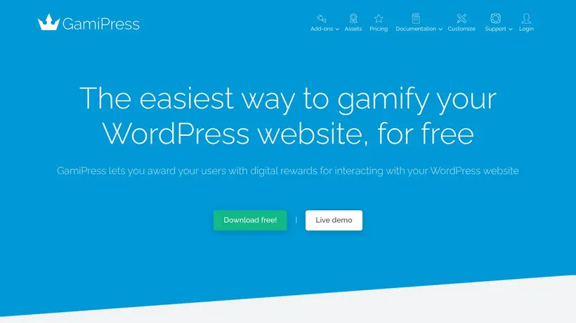 GamiPress homepage screenshot