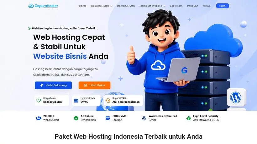 GapuraHoster homepage screenshot