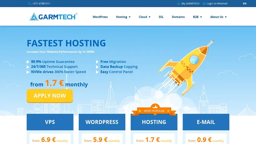 GarmTech.lv homepage screenshot