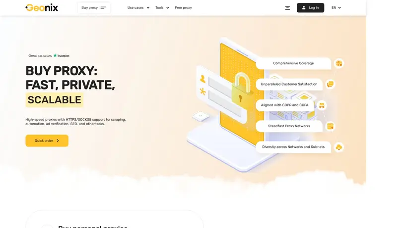 GeoNix homepage screenshot