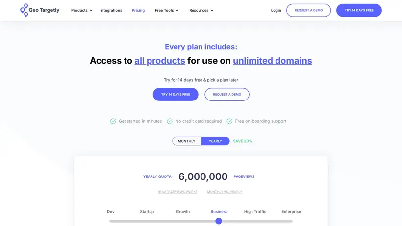 GeoTargetly homepage screenshot