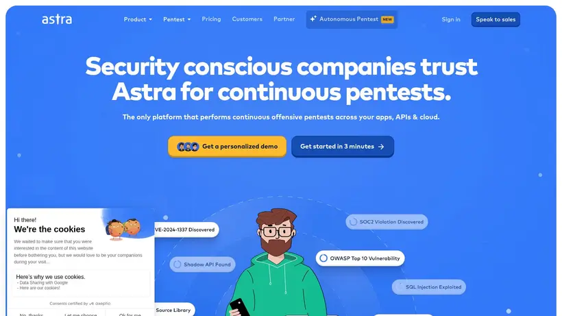 Get Astra homepage screenshot