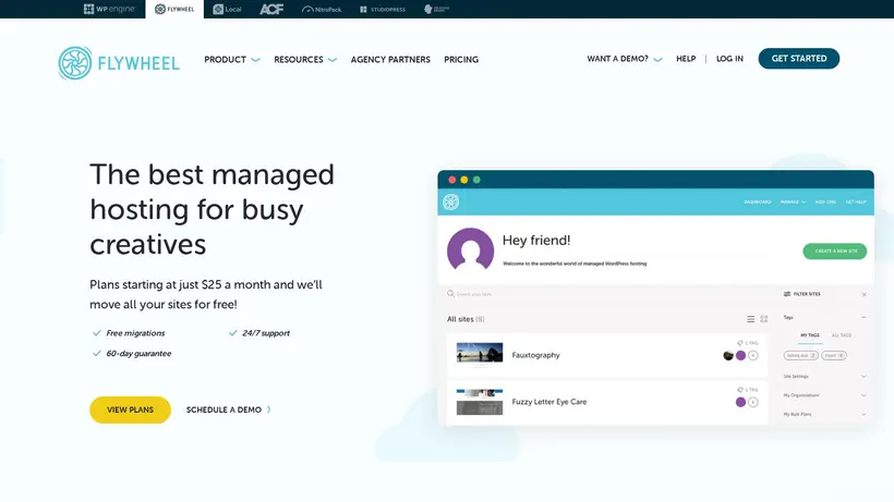 GetFlywheel homepage screenshot