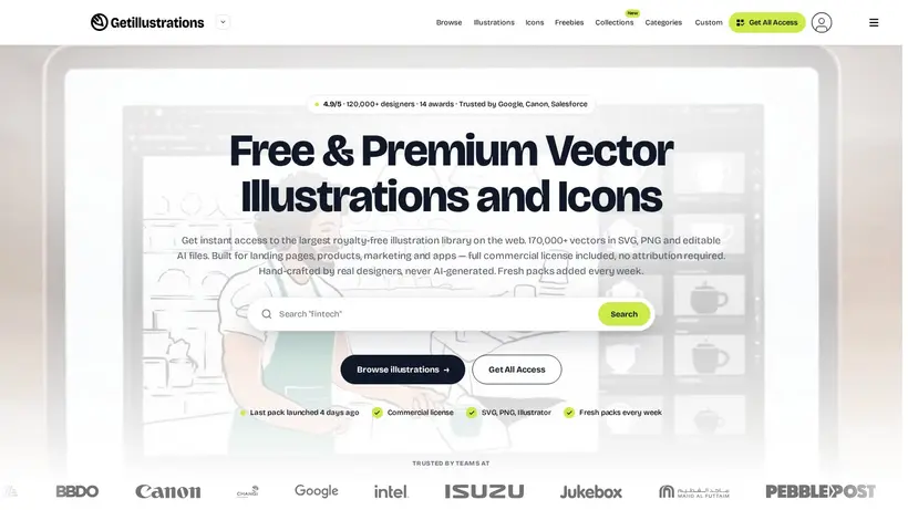 GetIllustrations homepage screenshot