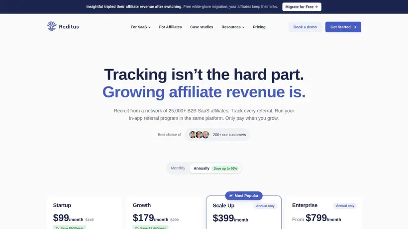 GetReditus homepage screenshot