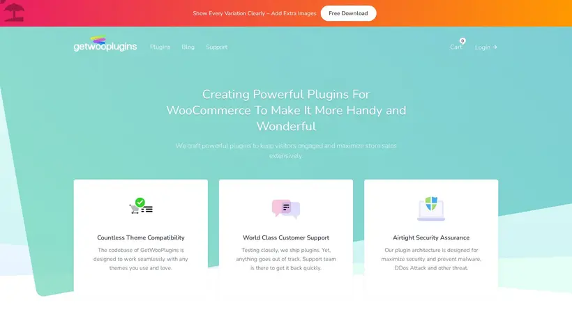 GetWooPlugins homepage screenshot