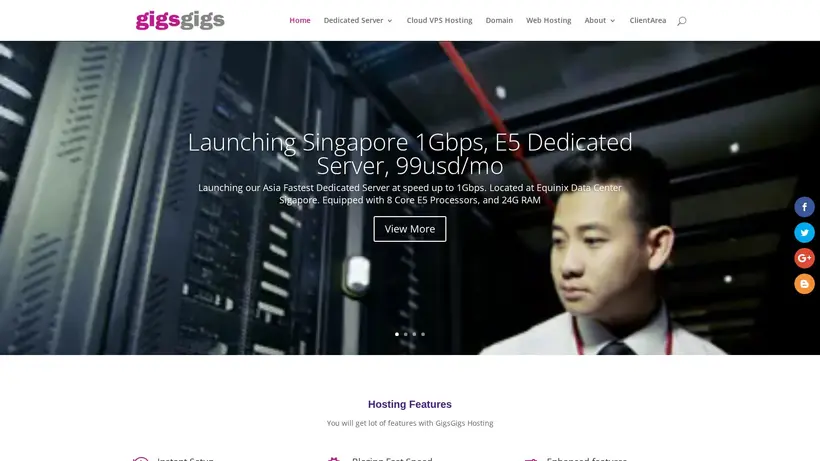 GigsGigs homepage screenshot