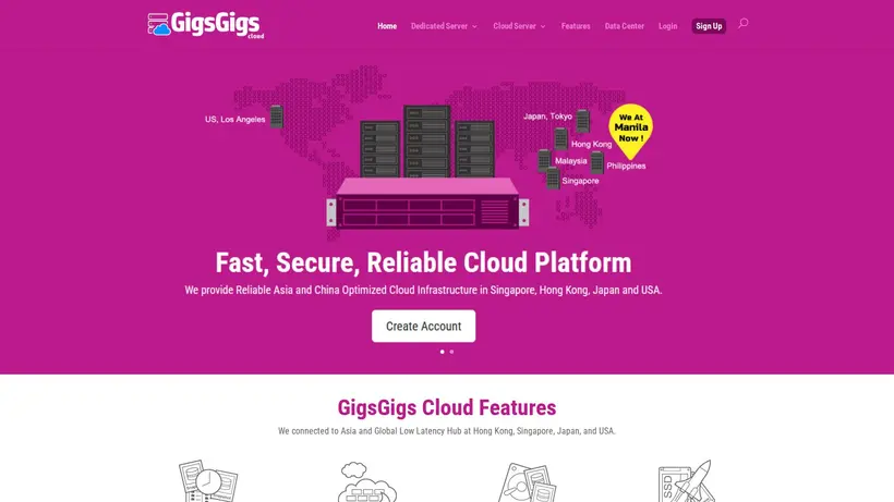 GigsGigsCloud homepage screenshot