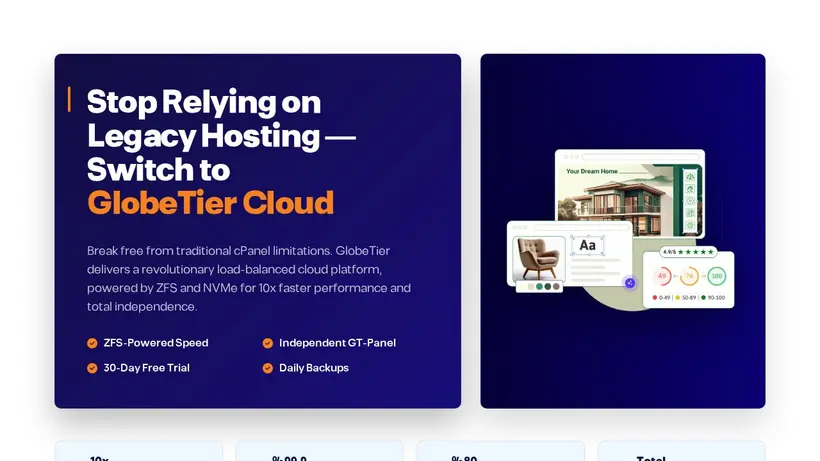 Globetier homepage screenshot