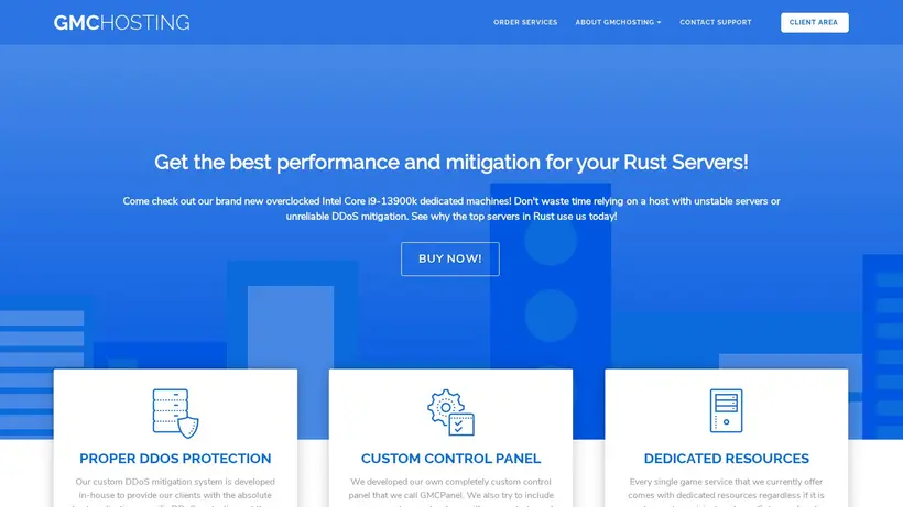 GMCHosting homepage screenshot