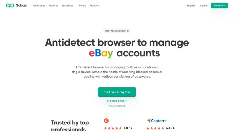 Go Login homepage screenshot