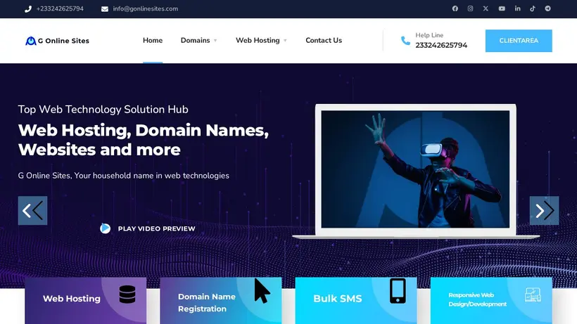 GOnlineSites homepage screenshot