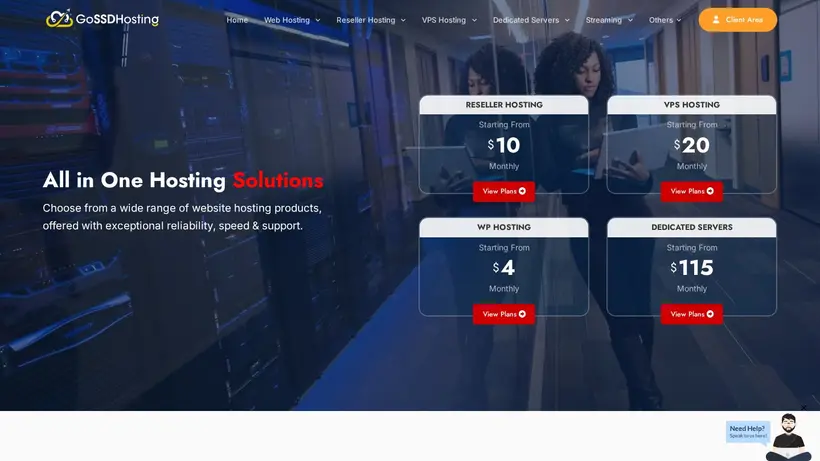 GossdHosting homepage screenshot