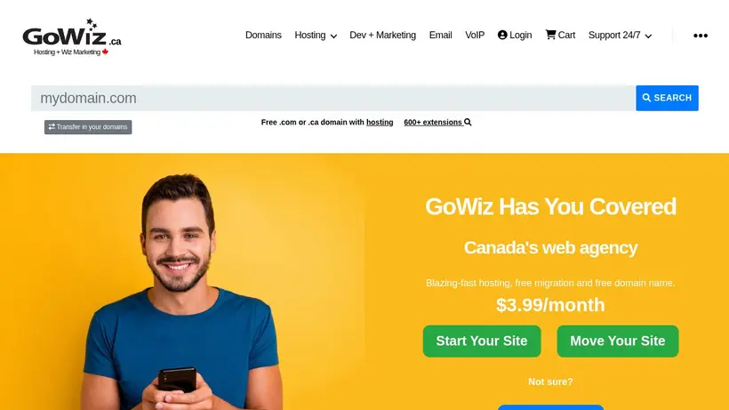 GoWiz homepage screenshot