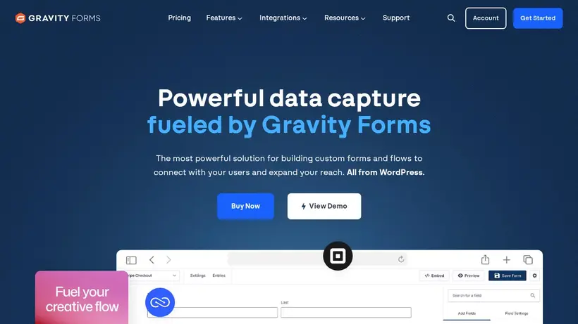 Gravity Forms homepage screenshot