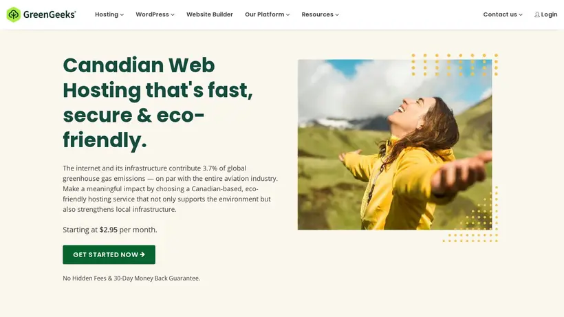 GreenGeeks.ca homepage screenshot