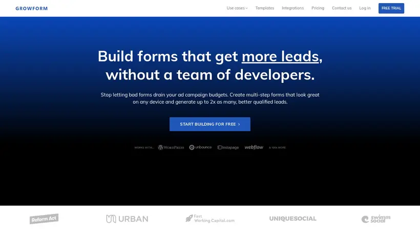 Growform homepage screenshot