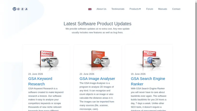 GSA-Online homepage screenshot