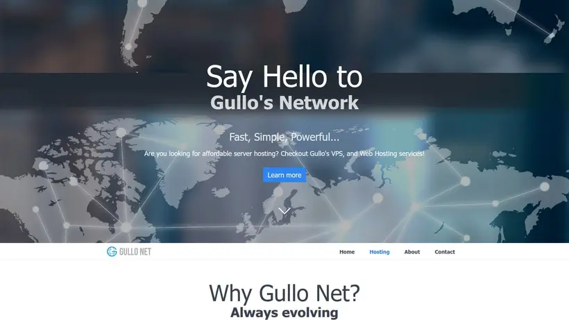 Gullo homepage screenshot