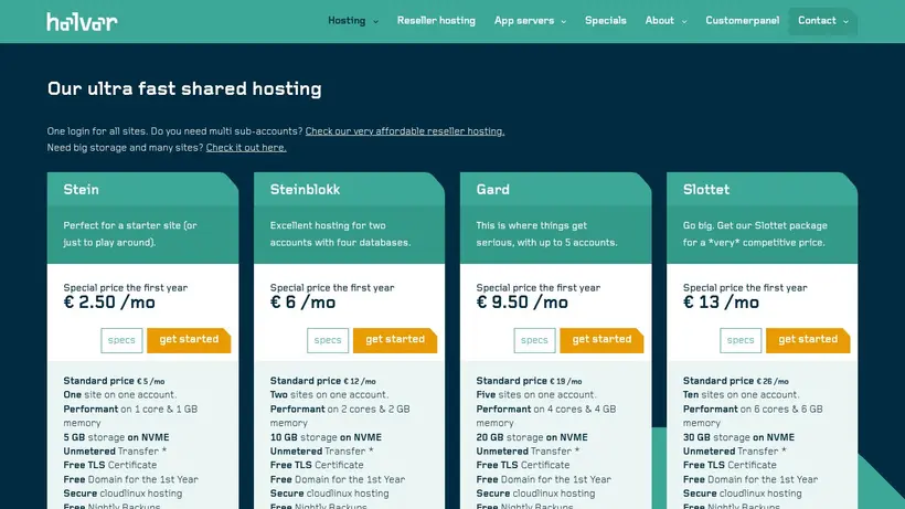 Halvar homepage screenshot
