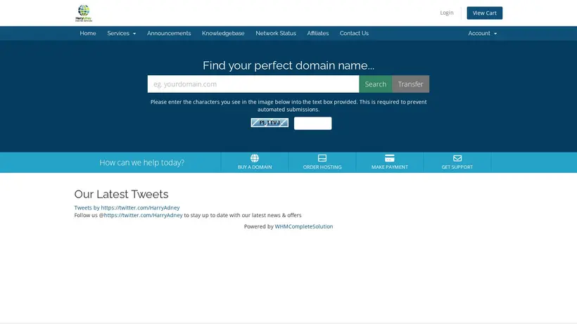 Harry Adney homepage screenshot