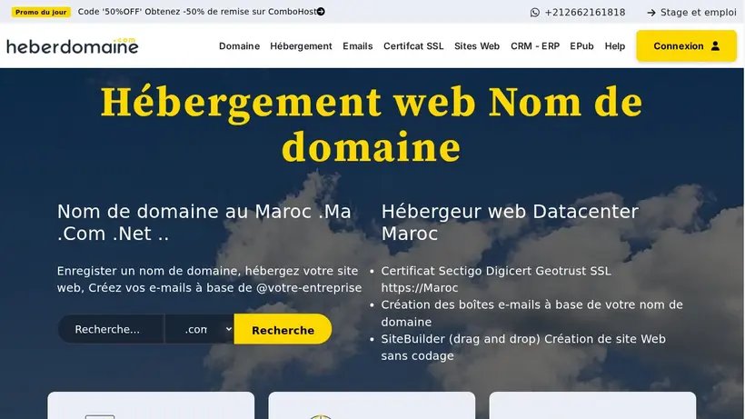 HeberDomaine homepage screenshot