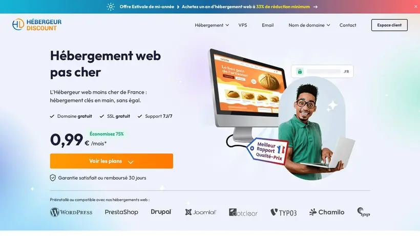 Hebergeur-Discount homepage screenshot