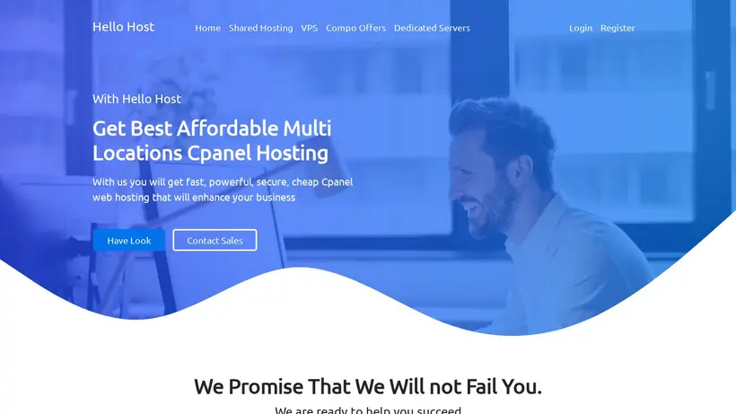 Hello-Host homepage screenshot
