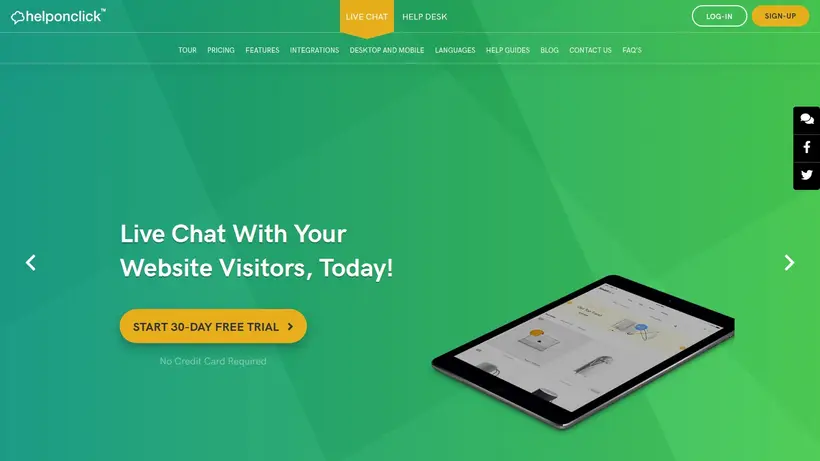 HelponClick homepage screenshot