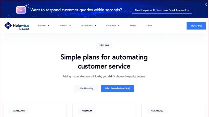 Helpwise homepage screenshot