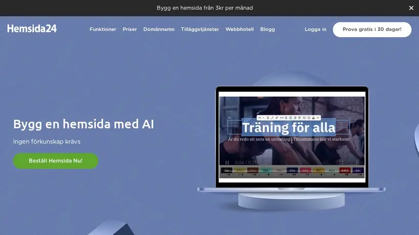 Hemsida24 homepage screenshot