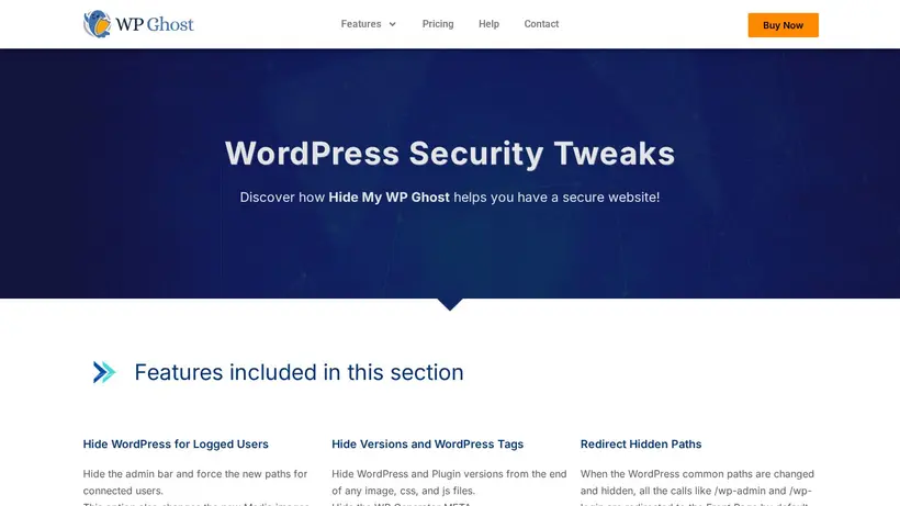 HideMyWPGhost homepage screenshot