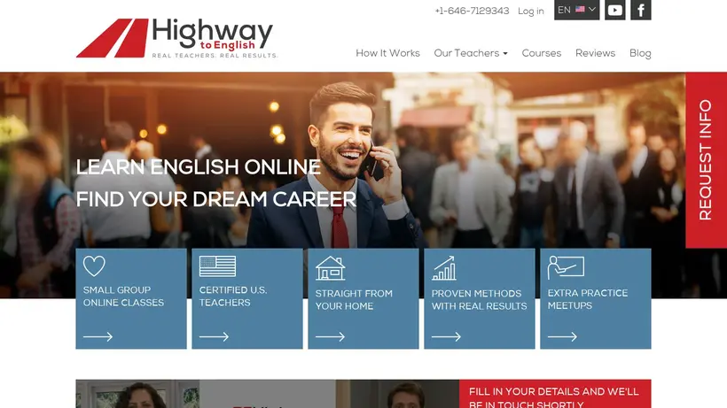 HighWaytoEnglish homepage screenshot