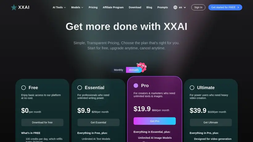 Hixx homepage screenshot