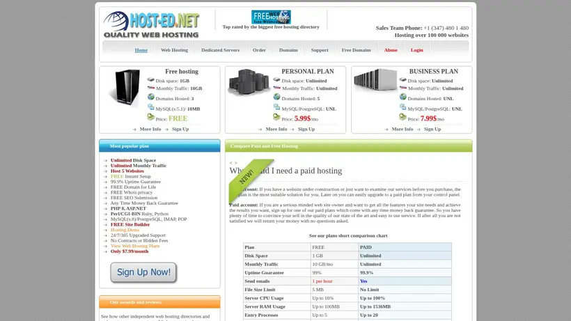 Host-Ed homepage screenshot